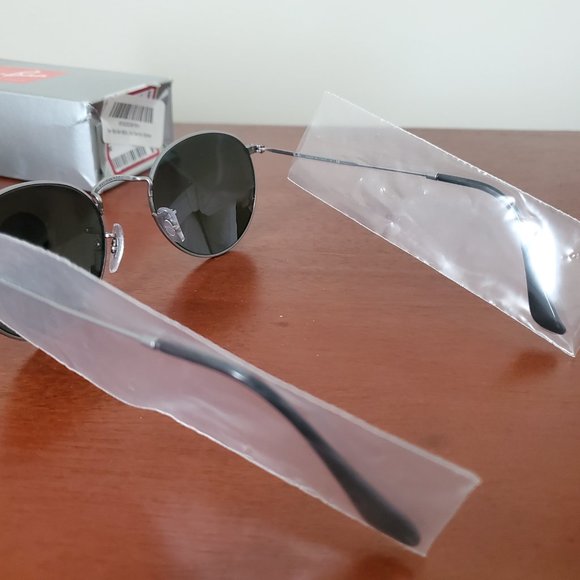 Authentic NWT Ray-Ban RB3447 Round Metal Sunglasses 50-21 Gunmetal Green G-15 - Picture 6 of 8